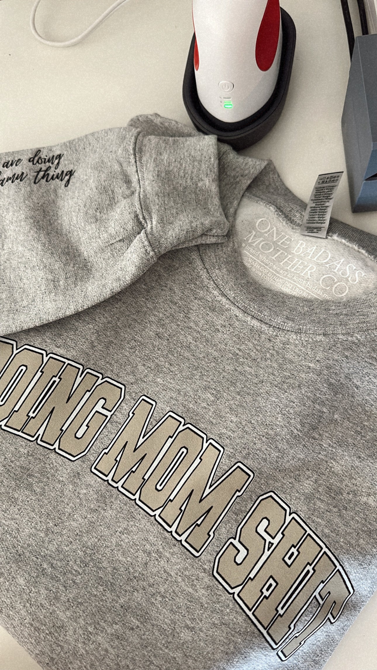 Doing Mom Shit Varsity Crewneck Sweater