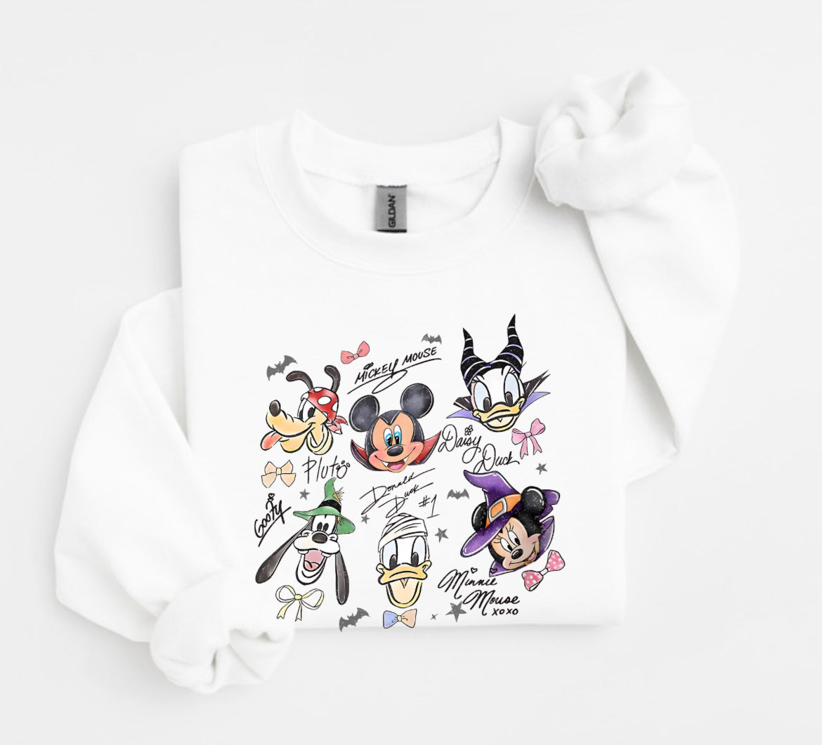 Toddler + Youth Coquette Bow Mickey & Friends Crewneck Sweater