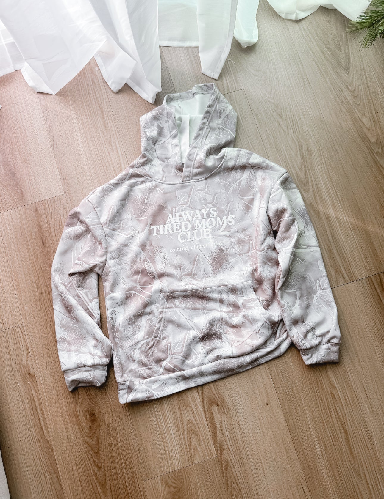 Pre-Order Camo Always Tired Moms Club Hoodie