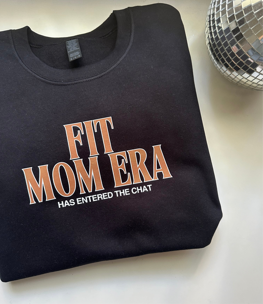 Pre-Order Fit Mom Era Black Crewneck