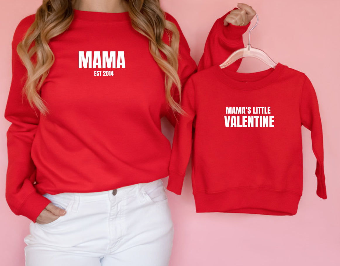 Pre-Order Mama + Mama’s Little Valentine Crewneck Sweater
