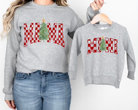 Pre-Order MAMA + MINI Checkered Matching Crewneck