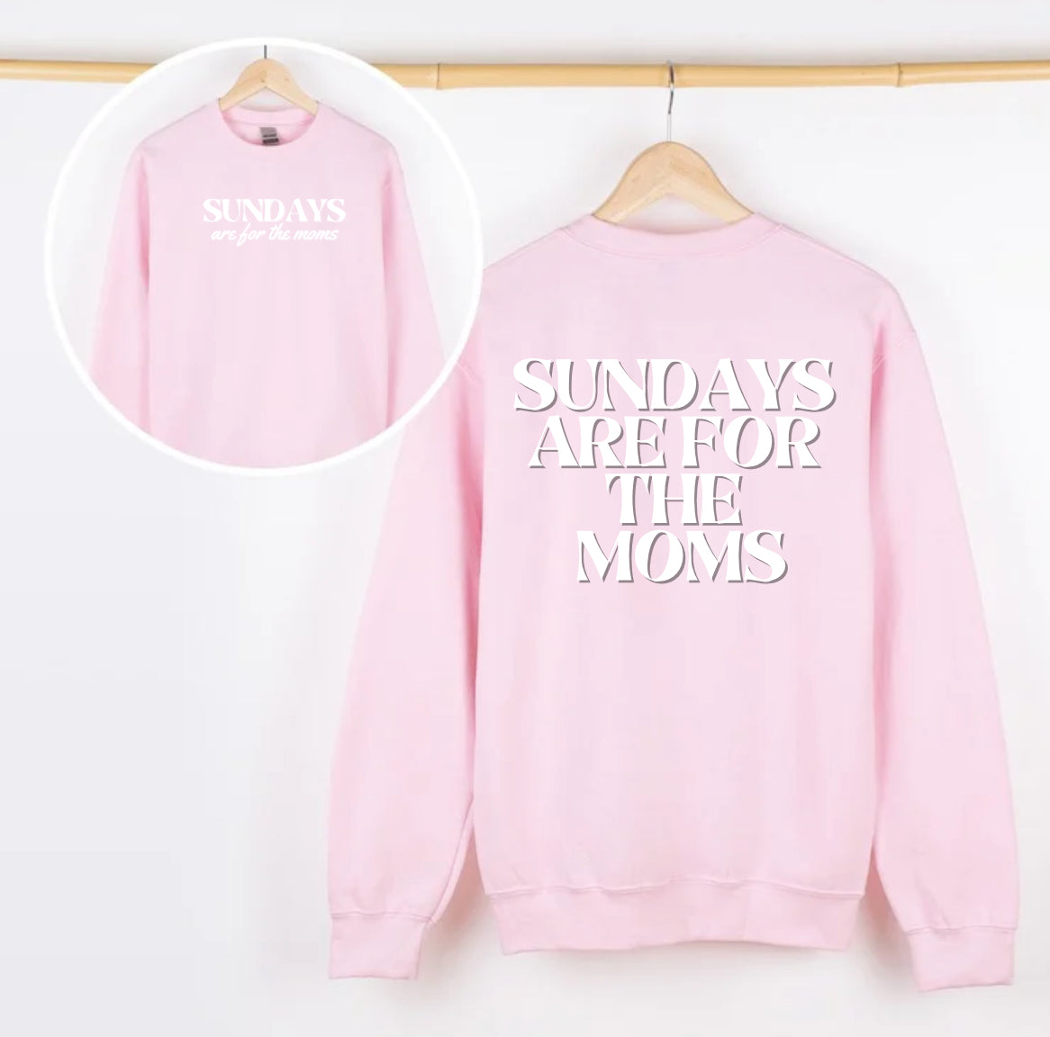 Pink Sundays Are For The Moms Crewneck Sweater