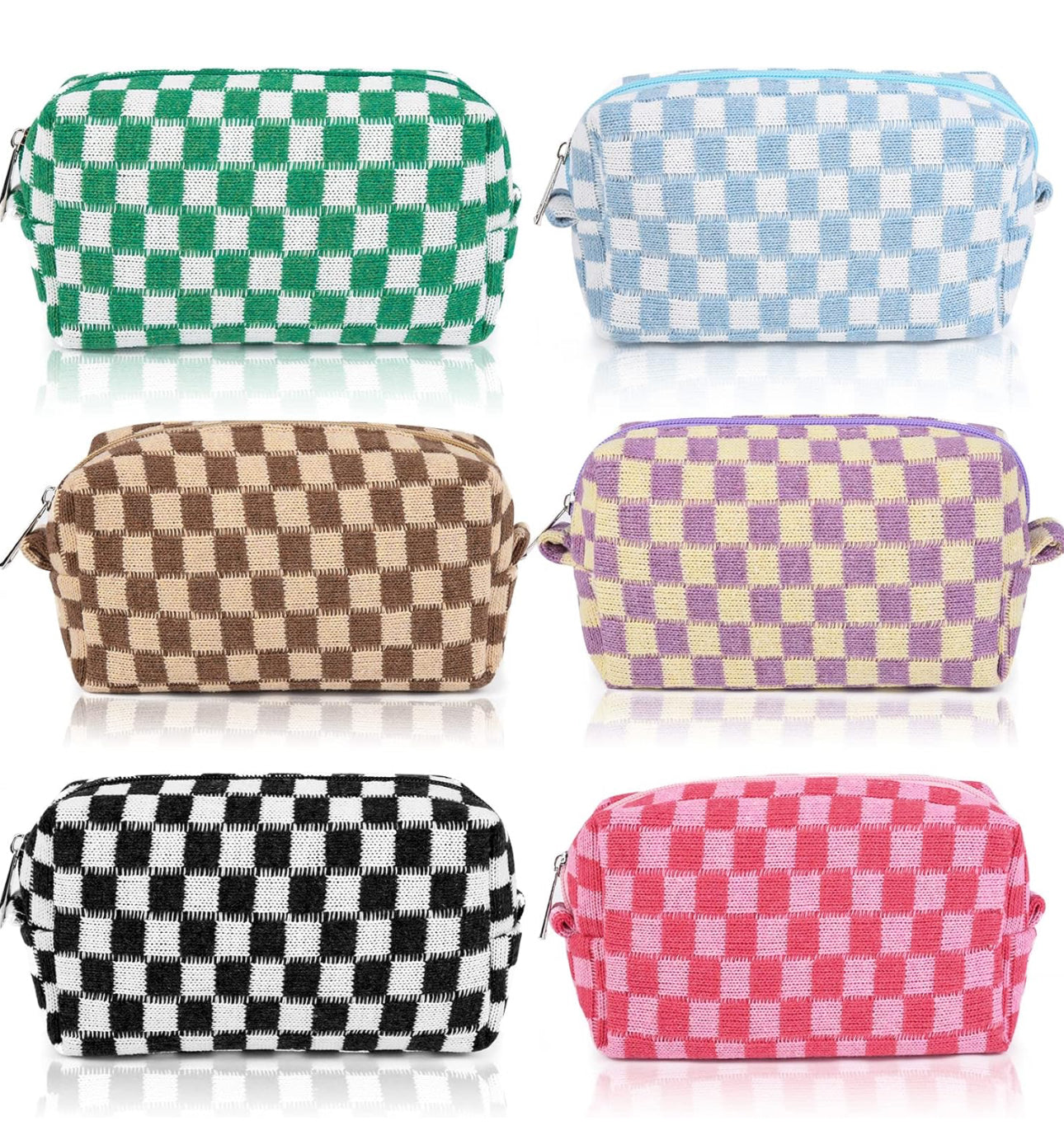 Checkered Make Up Bag